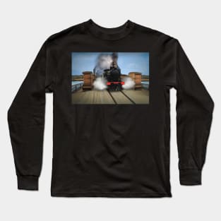 Rx Class Steam Train crossing the motor/railway bridge, Murray Bridge Long Sleeve T-Shirt